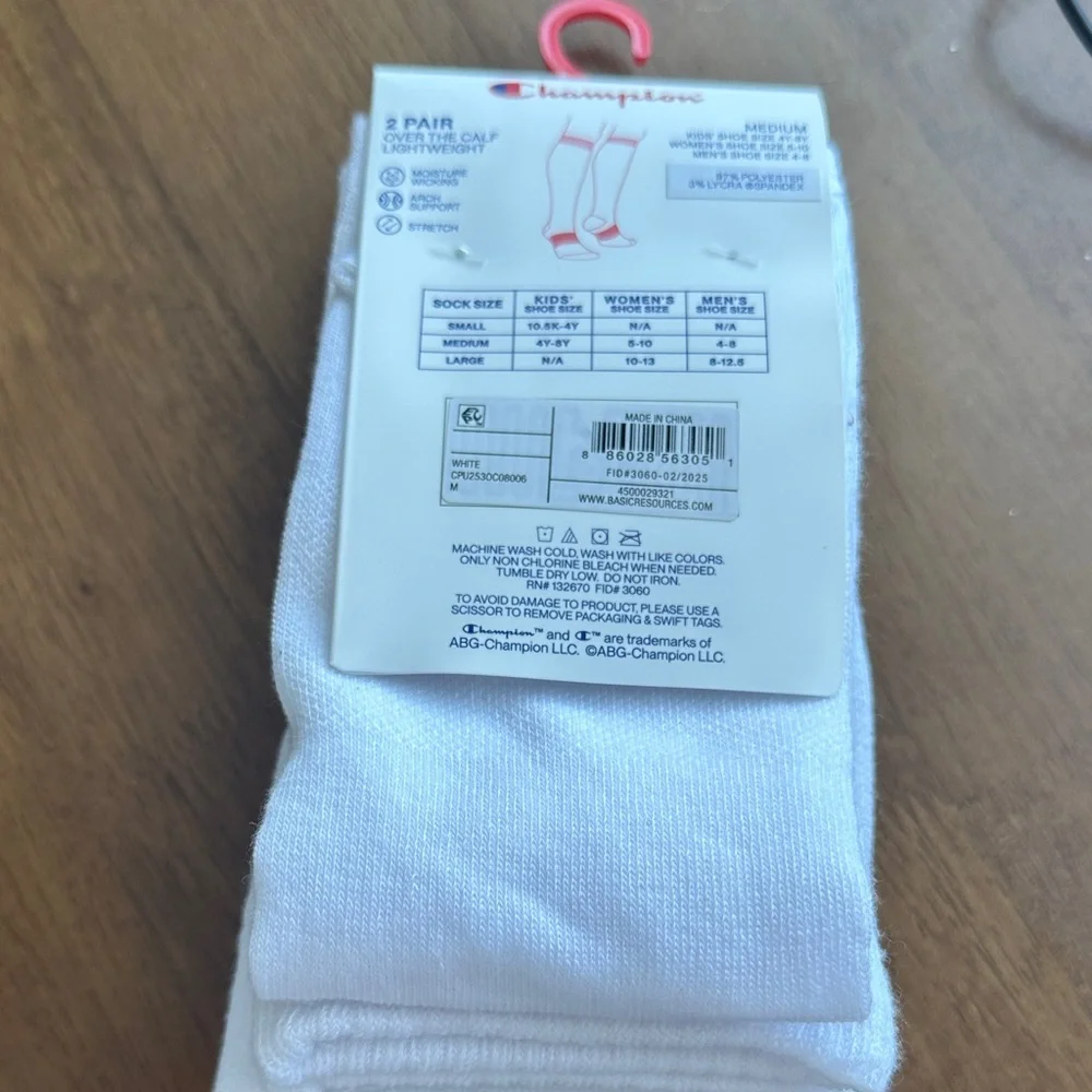 Champion All Sport White Athletic Socks